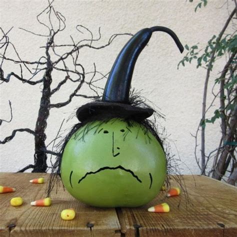 Maleficent witch decorated gourd